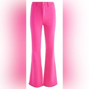 Alice + Olivia Coin Pocket High Rise Jeans - Wild Pink, Wide Leg Flare